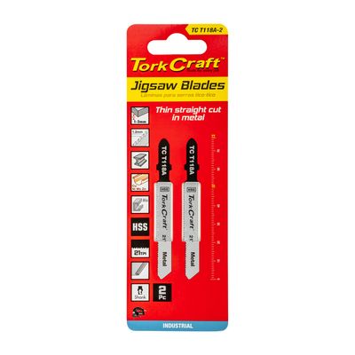 T-shank Jigsaw Blade For Metal 1.2mm 21tpi 75mm 2pc